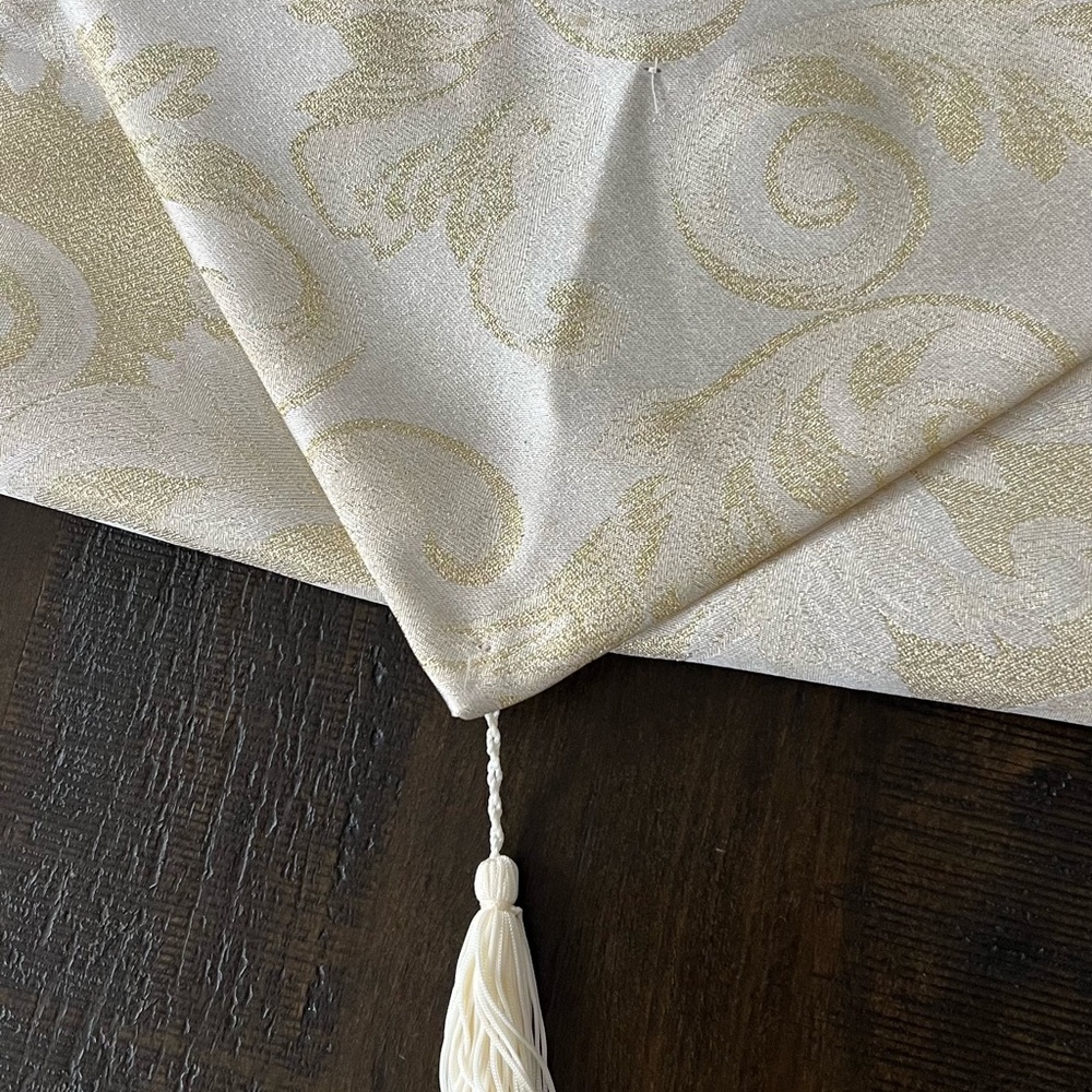 Elegant Gold and Cream Table Runner